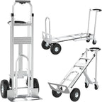 3 in1 Convertible Hand Truck, Folding Aluminum Hand Trucks 880lb Load Appliance Dolly, Heavy Duty Dolly Cart Converts Platform Cart, Portable Cart Luggage,Travel,Moving,Shopping,Office Use (Silver)