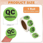 PATIKIL 360 Pcs 1 Roll QC Approval Labels, 1 Inch Circle Inventory Control Adhesive Round Labels Food Service Quality Control Stickers for Warehouse Management Inspection, Light Green