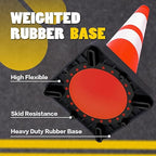 Traffic Cones 28 inch Orange 8 Pack Heavy Duty Safety Cones with Reflective Collars Fit Parking Lot,Driveway Road Traffic Control Construction Cones