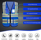 AYKRM 11 color High Vis Reflective Safety Vest for Women Men Security Pocket Zipper