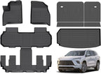 Hutisya-Floor Mats & Cargo Liner with Backrest Set Fit for Buick Enclave 2025 2026/Acadia & Acadia Denali/Chevy Traverse(7seats) 2024-2026 All Weather Protection TPE Full Set Liners -Black