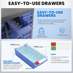 75 Drawer Heavy Duty Parts Cabinet,2mm Steel Frame & ABS Drawers with Labels/Divider,550Lbs Capacity Nut Bolt Screw Organizer for Workshop,Garage,Hardware Storage