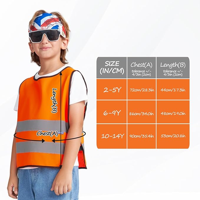 A-SAFETY Kids High Vis Reflective construction Safety vest customized LOGO