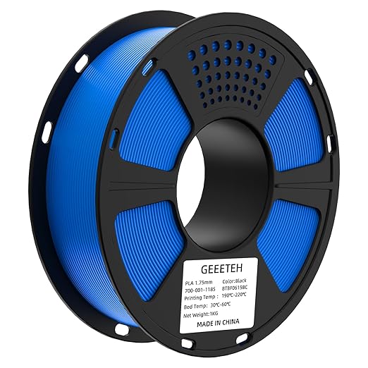 GEEETECH Blue PLA Filament 1.75mm 1KG, Neatly Wound 3D Printer Filament Dimensional Accuracy +/- 0.02mm, 1000g Spool(2.2lbs) 3D Printing Filament Fits Most FDM 3D Printers
