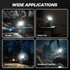 2 Pack LED Work Light Compatible with Makita 18V Battery, 40W 6000LM Cordless Work Light with 2 USB Charging Port, 145° Adjustable Angle Portable Flood Light Flashlight(Battery NOT Included)
