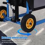 Hydraulic Material Lift Pallet Truck, Pallet Jack Table Cart with Swivel Casters and Cover, 450 Lbs Manual Forklift Material Stacker for Construction Warehousing and DIY Projects