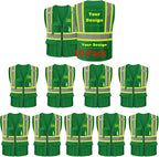 Safety Vest Customize Logo with 5 Pockets & Zipper Reflective High Visibility Vest Class 2 Outdoor Workwear