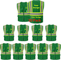 Safety Vest Customize Logo with 5 Pockets & Zipper Reflective High Visibility Vest Class 2 Outdoor Workwear