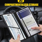 MIKKUPPA Car Registration and Insurance Holder - Car Card Holder with Magnetic Shut, Glove Box Organizer for Documents, Cards, License (Black)