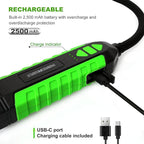 300 Lumens Rechargeable LED Work Light with 18-Inch Flexible Gooseneck, Built-in Hook, Strong Magnetic Base, Zoomable Lens, for Work Bench, Car Repairing, Grill Light and Inspection