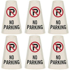 SmartSign 6-Pack "No Parking" Reflective Cone Message Sleeve Collar with Symbol, 360-Degree Visibility, Non-Adhesive Vinyl Signs for Traffic Safety Cones, 3-Side Print [Cone Not Included]
