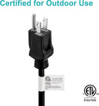 Clear Power 25ft Oil Resistant Heavy Duty Extension Cord 14/3 SJTOW, 3 Prong Grounded Plug, 15-Amp Power Cord for Farms and Ranches, Black, DCOC-0082-DC