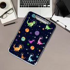 Clipboard with Storage,Office Supplies Nursing Clipboards Folder with Pen Holder Plastic Storage ClipBoard Foldable for Teacher Nurse,Dinosaurs Planet