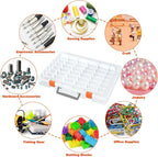 Bluedale 2 Pack 48 Grids Large Plastic Organizer Box with Adjustable Dividers, Beads Storage Containers Compartment Tackle Box Case for Crafts Hobby Small Parts Fishing Seeds Jewelry (Transparent)