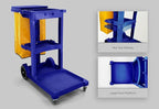 Commercial Housekeeping Janitorial cart with Vinyl Bag AF08170 Blue