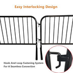 2 Pack 8.5 Ft Steel Crowd Control Heavy Duty Interlocking Steel Safety Barriers Barricade Fence Frame Guard for Events Road Traffic Control, Black