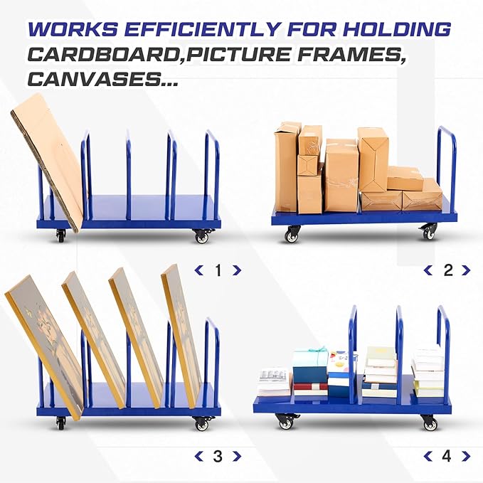 Metal Carton Cart Stand Carton Stand Rack Portable Floor-Standing Storage Cart with Wheels 42" x 18" x 22", 660 Lb. Capacity Home Supermarket Commercial Movable Cardboard Box Rack