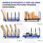 Metal Carton Cart Stand Carton Stand Rack Portable Floor-Standing Storage Cart with Wheels 42" x 18" x 22", 660 Lb. Capacity Home Supermarket Commercial Movable Cardboard Box Rack
