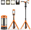 CAVN Rechargeable Camping Lights with Stand 6.5 ft Max Height, Portable Cordless LED Work Light 2200 Lumens 6500/4500/3500K Dimmable Camping Essentials Gear with Detachable Tripod, Orange