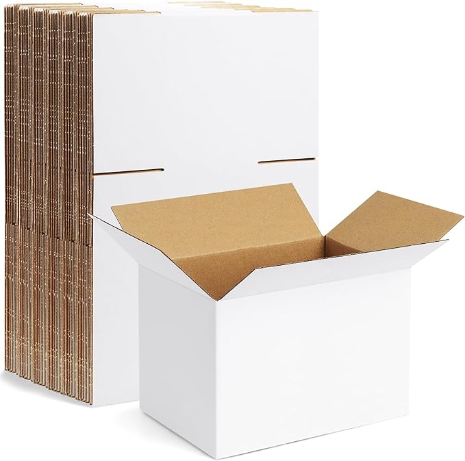 Famagic 10 Pack 6x4x4 Inch Small Shipping Boxes White Corrugated Cardboard Boxes Mailer for Small Business, Mailing Boxes for Packaging Bulk