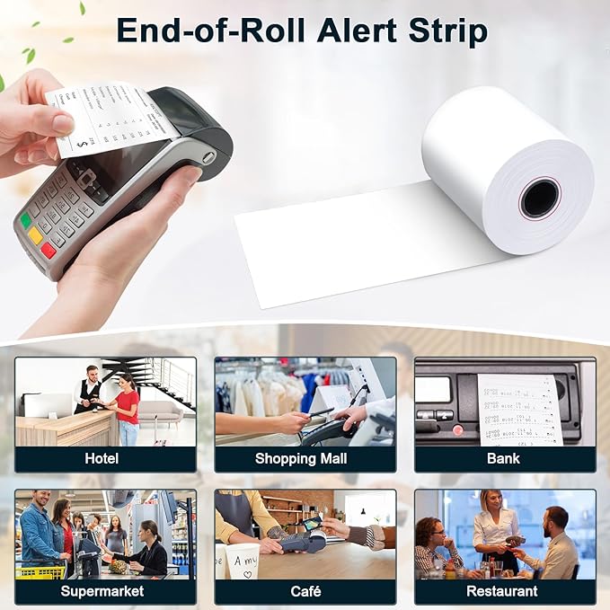 (200 Rolls) 2 1/4 x 50 Thermal Paper Rolls- Credit Card Receipt Paper - BPA-Free, Compatible with Clover Flex, Square Terminal and More
