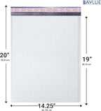White Extra Large Poly Bubble Mailers 14.25x20 inch #7 | Self Seal Large Padded Envelopes | Air Cushioned Bubble Mailer | Usable Size 14.25x19 |Lightweight Mailing Shipping Bags | 50 Pack Bulk