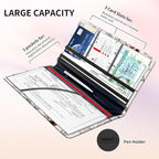 Premium Car Registration and Insurance Card Holder, Cute PU Leather Car Document Holder, Vehicle Glove Box Car Organizer with Magnetic Closure for Driver License, Cards Vintage Red Florals