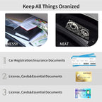 Car Registration and Insurance Holder, Leather Car Glove Box Organizer, Cool Car Accessories for ID, Driver's License Cards & Essential Document, business cards, Men&Women,Soon Moon Stars Black