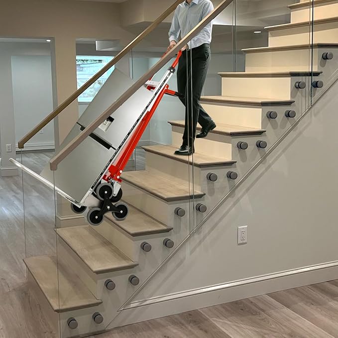 3-in-1 Industrial Convertible Hand Truck Dolly,1000 lbs Capacity Aluminum Hand Truck for Stairs,Hand Trucks Heavy Duty Dolly Cart with Stair Climbing Wheels for Moving,Transport(Red)