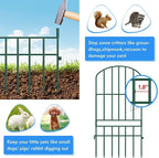 Adavin Animal Barrier Garden Fence,15 Pack Green 12''L x 25" H no dig Fence, Underground dig Protection for Dog Rabbits Rustproof Metal Wire Panel Border, 15 ft Ground Stakes for Outdoor Patio