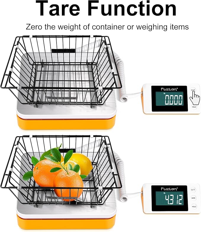 Fuzion Shipping Scale - Digital Postal Scale 110LB x 0.1oz, Large LCD Display, 5 Units, Scale for Packages, Postage - Dual Power Supply (Batteries & Adapter)