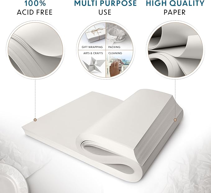 Packing Paper Sheets for Moving - 320 Sheets, Blank Newsprint Paper Sheets for Wrapping, Shipping, Arts & Crafts - Bulk Protective Paper for Box Filler, Cushioning & Protecting Fragile Items - 12x17