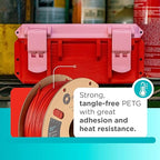 Polymaker PolyLite Red 3D Printer PETG Filament 1.75mm 1kg, Legacy PETG Formula, +- 0.03mm Dimensional Accuracy, Reliable Everyday Filament, Strong Layer Bonding, Compatible with Most 3D Printers