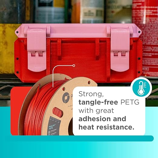 Polymaker PolyLite Red 3D Printer PETG Filament 1.75mm 1kg, Legacy PETG Formula, +- 0.03mm Dimensional Accuracy, Reliable Everyday Filament, Strong Layer Bonding, Compatible with Most 3D Printers