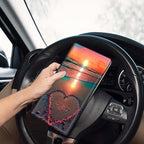 Car Registration and Insurance Holder, Leather Car Glove Box Organizer, Cool Car Accessories for ID, Driver's License Cards & Essential Document,business cards,Men&Womengold orange sand sunset
