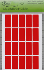 Royal Green Rectangular Red Sticker Labels 40mm x 19mm (1.57 inch x 0.75) - 2000 Pack
