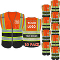 BeautyWill Custom Logo Safety Vest Class 2 High Visibility Reflective Vest for Men - Personalized Logo Team Vest