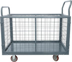 Platform Truck Cart with Cage 2200 lbs, 5-in-1 Folding Hand Truck with Wheels, Convertible Warehouse Cart for Utility, Moving - Heavy Duty Flatbed Carts for Grocery, Laundry, Shelving, Pantry, Grey