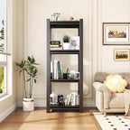 Storage Shelves, Garage Metal Shelving Unit, Adjustable, Double-Layer Column with Reinforced Ribs, Heavy-Duty, Capable of Bearing 600-3600 lbs (Black, 24 * 14 * 59, 4-Tier)