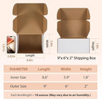 9x6x2 inches Shipping Boxes Set of 25, Small Corrugated Cardboard Box, Literature Mailer, Gift Boxes (White, 9x6x2)