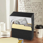 Lineco Archival Document Storage Box with Metal Edge, Acid-Free Black Boxboard, Organize and Store Files, Prints, Photos, Letter-Sized Case 12.5" x 10.5" x 5" Wide