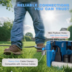 Flemoon Medium Outdoor Electrical Box (11.5x5.2x4 inch), IP54 Waterproof Extension Cord Cover w/6 Cable Entry Ports, Weatherproof Connection Box for Power Strip, Timer, Plug, Holiday Lights, Blue