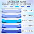Sratte 120 Pcs Workout Loop Resistance Bands Bulk, Gym Elastic Bands Set for Fitness Sport Class Students Members Gift Physical, 5 Pieces Each Set, with Large Drawstring Backpack Bags