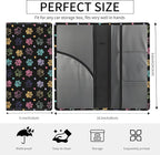Premium Car Registration and Insurance Card Holder, Cute PU Leather Car Document Holder, Vehicle Glove Box Car Organizer with Magnetic Closure for Driver License, Cards Colorful Doodle Paws