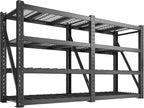 Bepatio 93" W 4-Tier Industrial Garage Shelving 9348LBS Heavy Duty Shelving with 2337LB/Shelf Metal Shelving Unit for Warehouse,Basement, Commercial Shelves,Garage Storage,Black