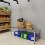 18''W x 42''L x 14''H Chrome Plated Wire Dunnage Rack | Off The Floor Storage
