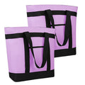 2Pk Insulated Reusable Tote Bag for Grocery Shopping for Women/Men, Pizza/Food Delivery Bag to Keep Food Cold/Hot for Professional Catering, Cooler bags for Travel/Beach/Picnic, Lavender