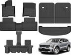 Hutisya-Floor Mats & Cargo Liner with Backrest Set Fit for Kia Sorento Hybrid 2021-2025 2026 All Weather Protection Anti-Slip & Durable TPE Full Set Liners Automotive Accessories-Black