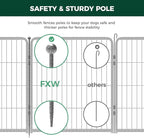 FXW Garden Fence Outdoor for The Yard – 32in(H) x 109.4ft(L) Heavy Duty Metal Animal Barrier for Dog and Rabbit, Decorative Dog Fence, 48 Panels, Silver