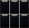 Trade Quest Memo Clipboard 6'' x 9'' Low Profile Clip Plastic (6-Pack) (Black)